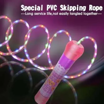 Light Up Jump Rope, LED Jump Rope for Kids Girls Women Jumping Fitness, Tangle-Free Jumping Rope with Adjustable Size & Colorful Lights,Glow in The Dark Party Supplies Outdoor Indoor Exercise