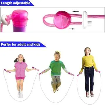 Light Up Jump Rope, LED Jump Rope for Kids Girls Women Jumping Fitness, Tangle-Free Jumping Rope with Adjustable Size & Colorful Lights,Glow in The Dark Party Supplies Outdoor Indoor Exercise