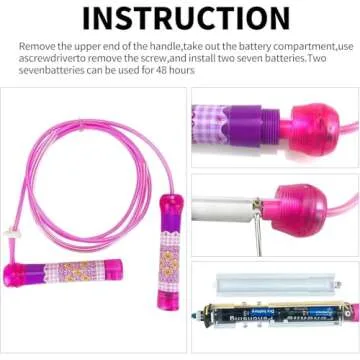 Light Up Jump Rope, LED Jump Rope for Kids Girls Women Jumping Fitness, Tangle-Free Jumping Rope with Adjustable Size & Colorful Lights,Glow in The Dark Party Supplies Outdoor Indoor Exercise