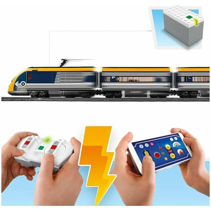 City Passenger RC Train Toy with Track Set for Kids