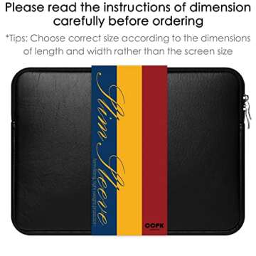 CCPK 13" Laptop Sleeve Cover for MacBook & Chromebooks - Waterproof PU Leather