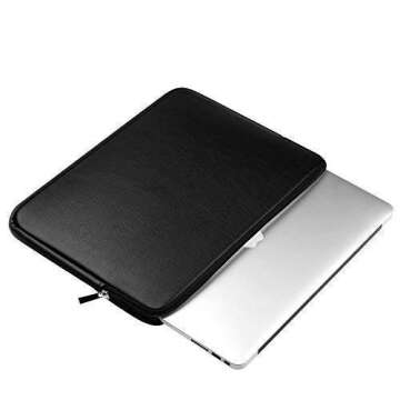 CCPK 13" PU Leather Laptop Sleeve for MacBook & Chromebooks