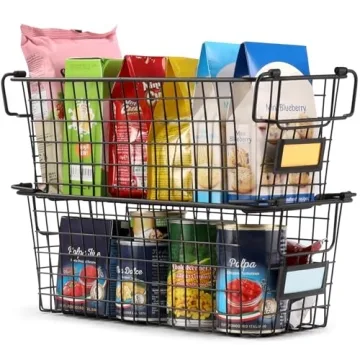 XL Large Stackable Wire Baskets for Home Organization