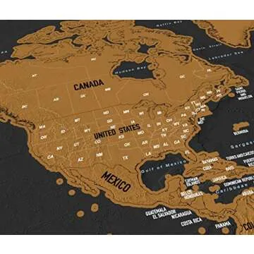 Scratch Off World Map Poster for Travelers - Deluxe Version