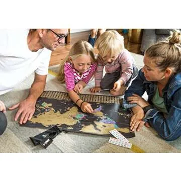 Scratch Off World Map Poster for Travelers - Deluxe Version