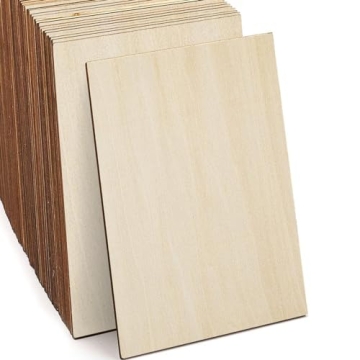 SIWUCHYE Unfinished Wood, 15 Pack Basswood Sheets for Crafts, Craft Wood Board for House Aircraft Sh...