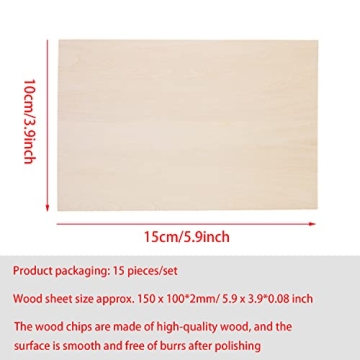 SIWUCHYE Basswood Sheets 15 Pack Craft Wood for DIY
