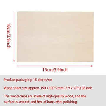 SIWUCHYE Basswood Sheets 15 Pack Craft Wood for DIY