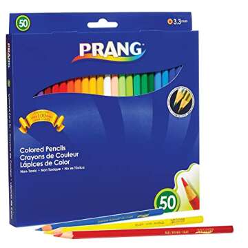 Prang 22480 Colored Woodcase Pencils, 3.3 mm, 50 Assorted Colors/Set