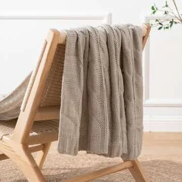 Battilo Khaki Throw Blanket Soft Cozy Decorative Blanket