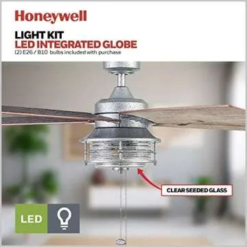 Honeywell 52 Inch Foxhaven Ceiling Fan with Light