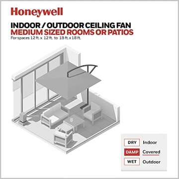 Honeywell 52 Inch Foxhaven Ceiling Fan with Light