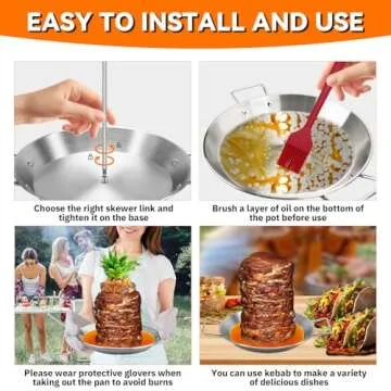 Premium Vertical Skewer for Grilling Tacos & Kebabs