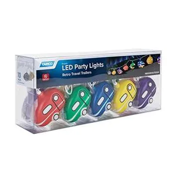 Camco Retro Travel Trailer Party Lights - 8' Strand with 10 Lights