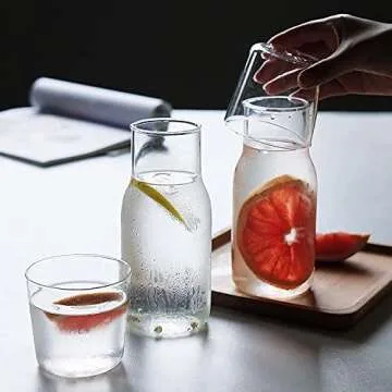 Stylish YOUEON Bedside Carafe & Glass Set for Hydration