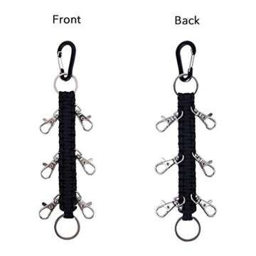 DEEKA Paracord Handmade Cheer Bows Holder for Cheerleading Teen Girls High School College Sports - Black