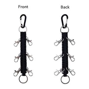 DEEKA Paracord Handmade Cheer Bows Holder for Cheerleading Teen Girls High School College Sports - Black