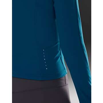 CRZ YOGA Butterluxe Womens Cropped Slim Fit Workout Jacket Weightless Track Athletic Full Zip Up Tops with Thumb Holes Super-sonic Blue Medium