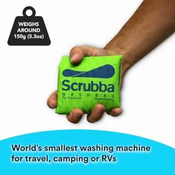 Scrubba Portable Wash Bag Kit (5 Pieces) - Hand Washing Machine System - Light & Small Portable Washer for Travel, Camping, Hiking & Hotel Room Washing – Eco-friendly Travel Laundry Essentials