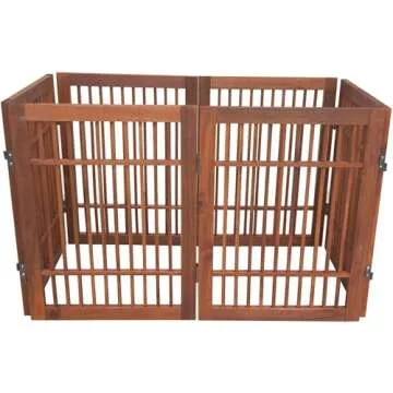 Stylish Wooden Pet Dog Gate for Indoor Outdoor Use