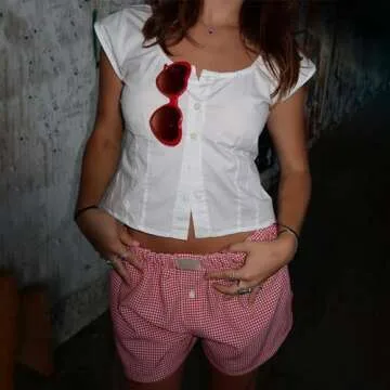 Women Pajamas Shorts Y2k Plaid Elastic Waist Boxer Pj Bottoms Casual Lounge Sleep Shorts (Red, M)