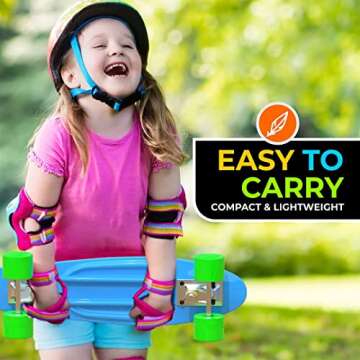 High Bounce Skateboard 22-inch Complete - Retro Mini Cruiser for Kids Boys Girls, ABEC 7 Bearings and PU Wheels