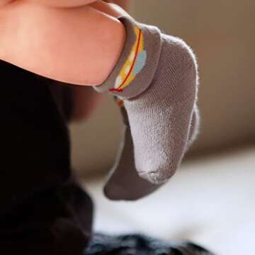 RATIVE Newborn Baby Socks 0-6,6-12 Months Thick Terry Turn Cuff Socks for Unisex Boys Girls