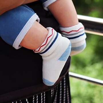 RATIVE Newborn Baby Socks 0-6,6-12 Months Thick Terry Turn Cuff Socks for Unisex Boys Girls