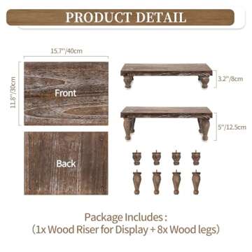 Hanobe Wooden Riser Decorative Farmhouse Display Tray