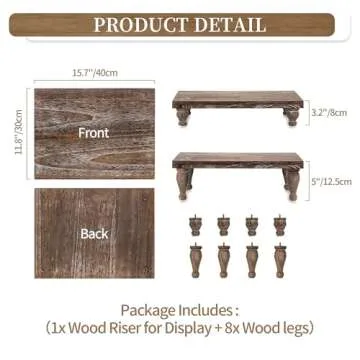 Hanobe Wooden Riser Decorative Farmhouse Display Tray