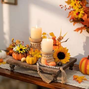 Hanobe Wooden Riser Decorative Farmhouse Display Tray