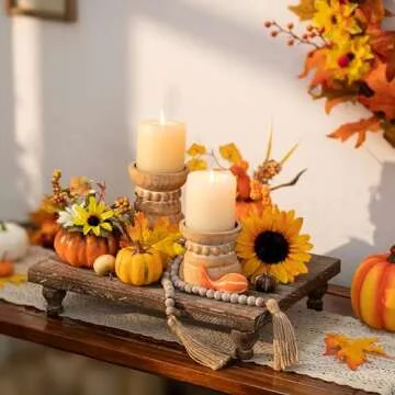 Hanobe Wooden Riser Decorative Farmhouse Display Tray