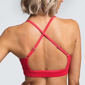 IWEMEK Workout Sets for Women 2 Piece Yoga Tracksuits Outfits High Waisted Running Biker Shorts with Adjustable Strap Sport Bra Exercise Running Gym Clothes Sets Red Medium