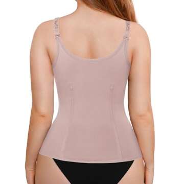 LODAY Waist Trainer Corset for Weight Loss Tummy Control Sport Workout Body Shaper (M, Beige (vest-a...