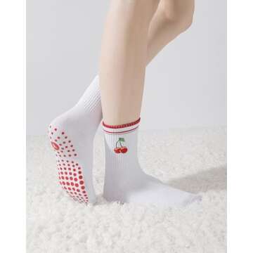 Stylish Yawlsow Pilates Grip Socks for Women Yoga Practice