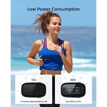 Pulse Oximeter with Fingertip Oxygen Meter : AILE Compact Fingertip Pulse Oximeter - Blood Oxygen/Heart Rate Monitor - 4 Color Screen Display - Including 2AAA Batteries for Athletic & Home (Black)