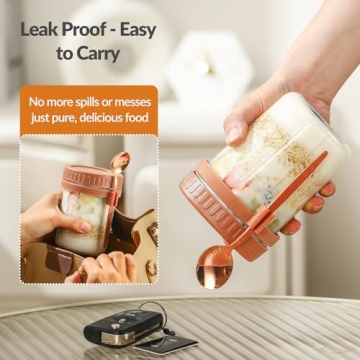 Buy DRKIO Overnight Oats Mason Jars Set 4 Pack 16 Oz