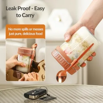 Buy DRKIO Overnight Oats Mason Jars Set 4 Pack 16 Oz