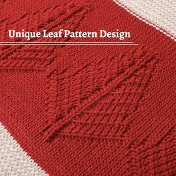 Cozy Amélie Home Knit Leaf Pattern Throw Blankets 50" x 60"