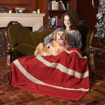 Cozy Amélie Home Knit Leaf Pattern Throw Blankets 50" x 60"