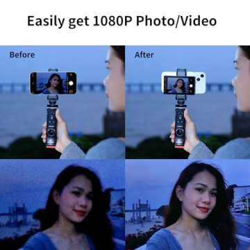 King Ma 1080P iPhone Mini Monitors Sync Rear Camera Selfie Screen for iPhone Vlog Selfie Monitor Screen with Magnetic Clip & Bluetooth Remote for Vlog Live Stream TikTok(Not Supporting 4K Recording)