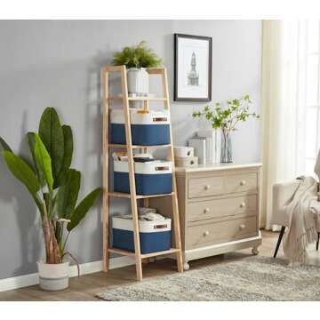 DECOMOMO Storage Bins Fabric Storage Baskets for Shelves, Linen Closet Organization Toys Nursery (Na...