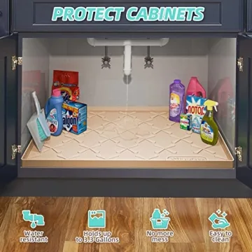 Durable SIKADEER Under Sink Mat for Kitchen and Bathroom