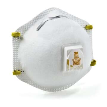 3M Particulate Respirator 8511, Pack of 10, N95, NIOSH APPROVED, Cool Flow Exhalation Valve, Disposa...