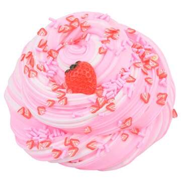 Keemanman Strawberry Butter Slime, Scented DIY Slime Supplies Kit for Girls and Boys, Stress Relief ...