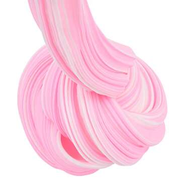 Keemanman Strawberry Butter Slime, Scented DIY Slime Supplies Kit for Girls and Boys, Stress Relief Toy for Kids Education, Party Favor, Gift and Birthday (7oz)