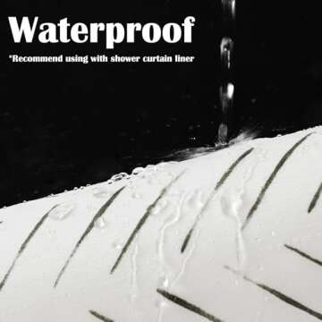 jinchan Elegant Black and White Waterproof Shower Curtain