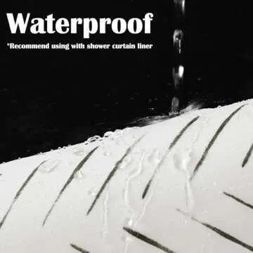 jinchan Elegant Black and White Waterproof Shower Curtain