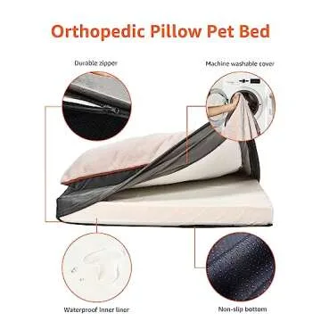 Orthopedic Couch Style Dog Bed - Amazon Basics - Grey