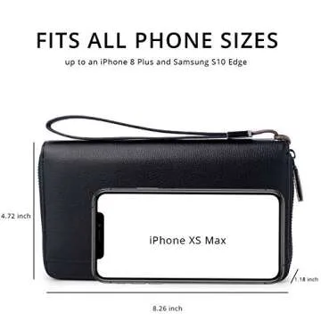 Travel Document Organizer RFID Blocking Leather Multiple Passport Wallet Family Holder Id Wrist Strap(Black)